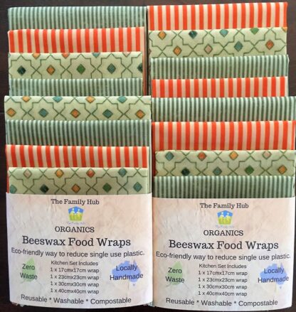 The Family Hub Organic Beeswax Food Wrap - Starter Kit 4PK
