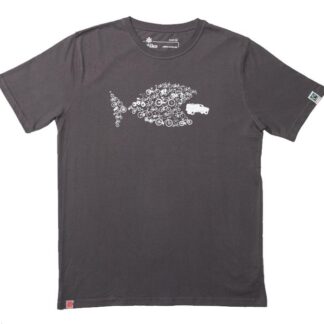 Etiko T-Shirt Unisex Bike Fish Charcoal Organic Fairtrade