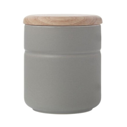 Maxwell & Williams stoneware canister container plastic free wooden lid